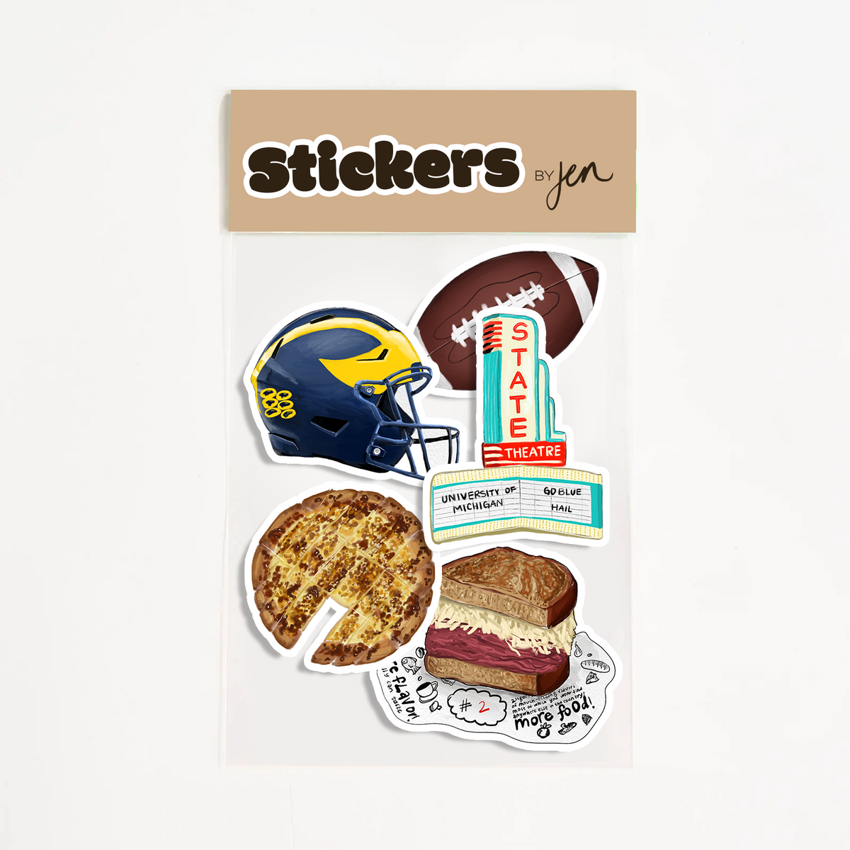 Ann Arbor Sticker Pack – Art by Jen Flaum